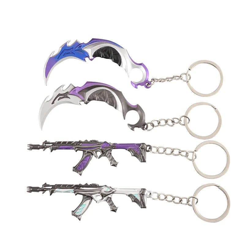 Valorant Knife Game Keychain Sword Weapon Samurai Sword Pocketknife Karambit Arant Gun Model Butterfly Knife Kids Toys for Boys