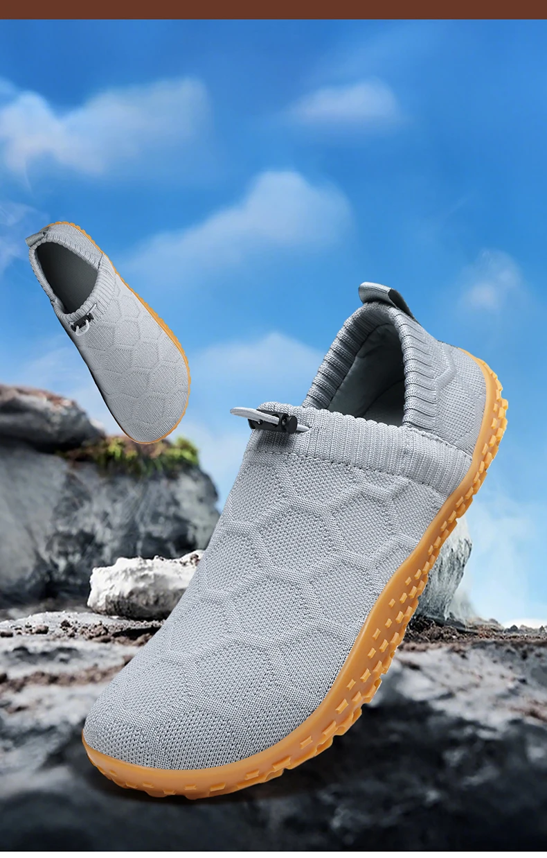 Neue Herren-Barfußschuhe mit breiter Passform, rutschfeste, atmungsaktive Wanderschuhe für Herren, verschleißfeste, leichte Laufschuhe, Größe 36–48 – Detail 2