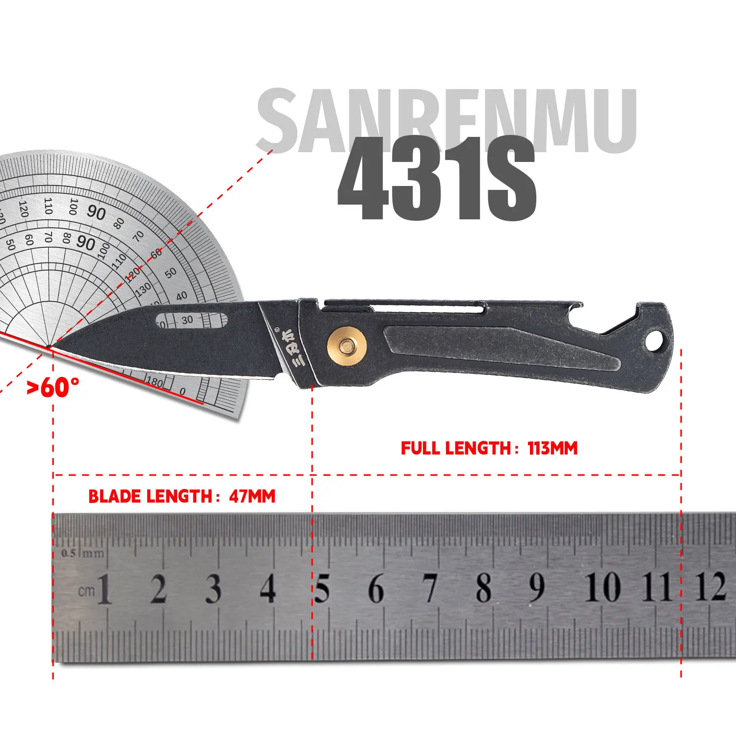 SANRENMU 431S Outdoor Multifunctional Folding Knife Opening Bottle Caps Peeling Fruits Unpacking Boxes Survival Camping Edc Carr