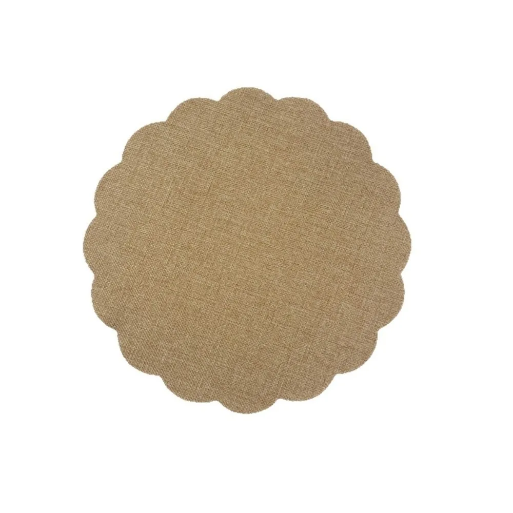 Heat Resistant Round Placemats Jute Round Party Dinner Table Decoration Burlap Photo Props Festival Home Decor