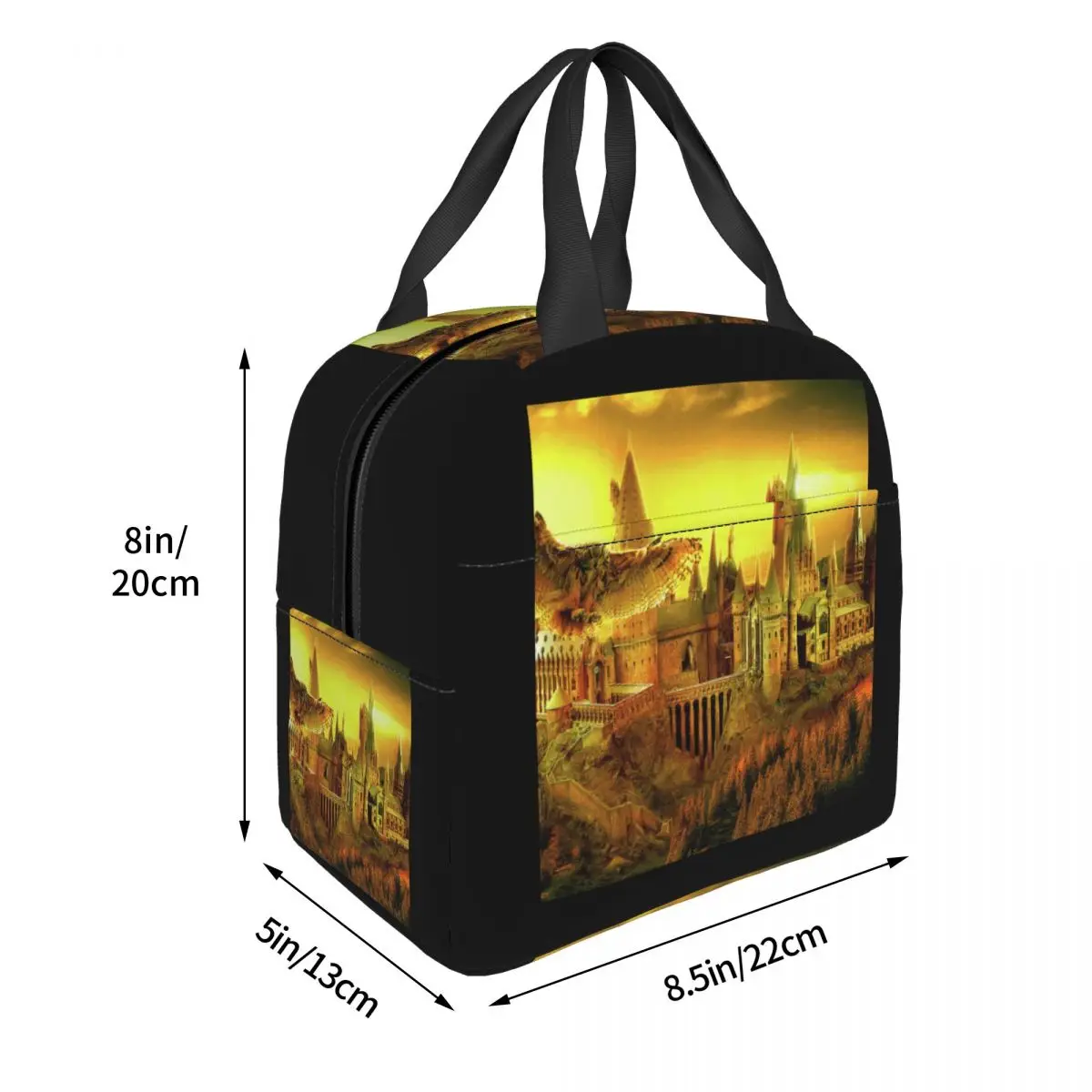 مخصص H-هاريز الحرارية معزول حقيبة الغداء هوجورتس الذهبي البومة قابلة لإعادة الاستخدام حقيبة الغداء للعمل مدرسة السفر تخزين عبوة طعام #3