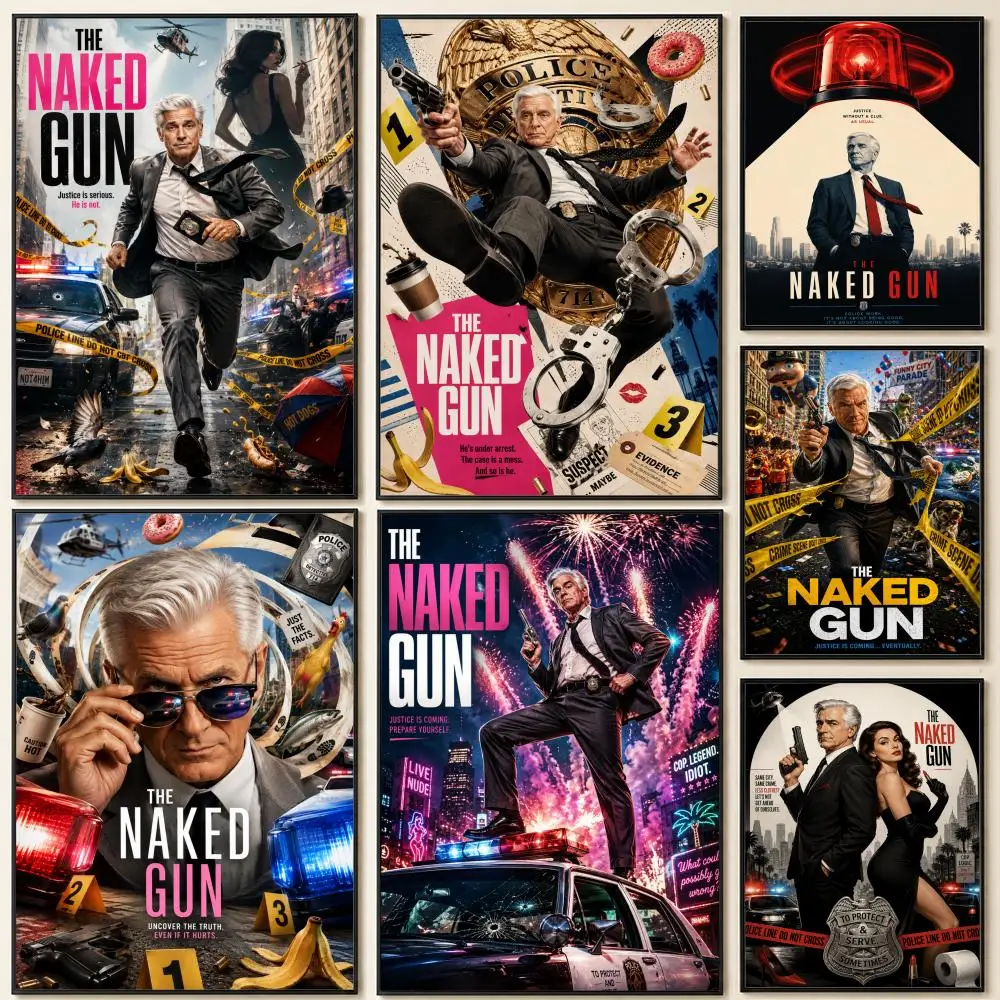 Póster de la película The N-Naked G-Gun, póster de pared autoadhesivo HD, impermeable, extraíble, sin decoloración, para decoración de dormitorio y sala de estar