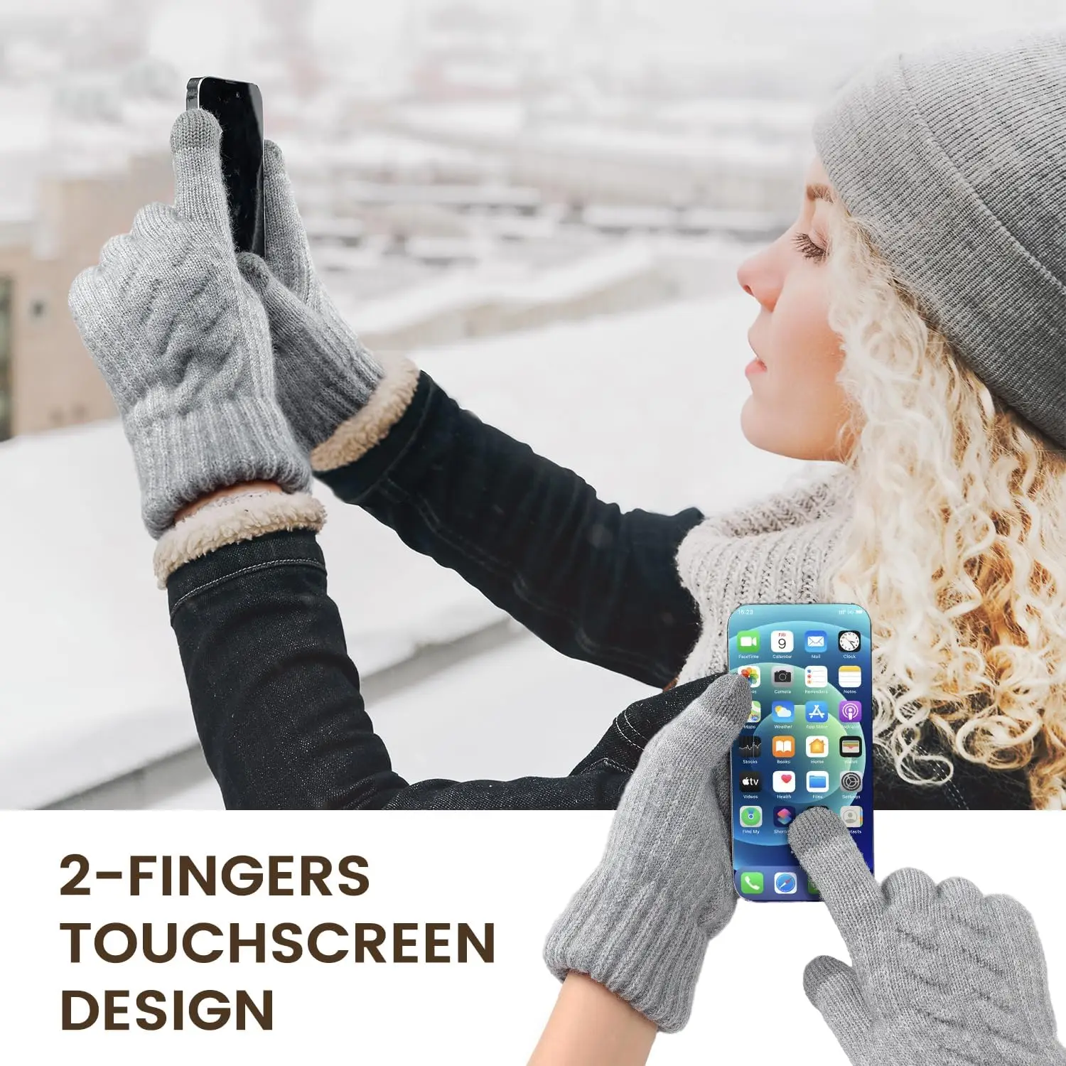 Winterhandschoenen – dikke wolfleece, touchscreen, thermisch en geïsoleerd