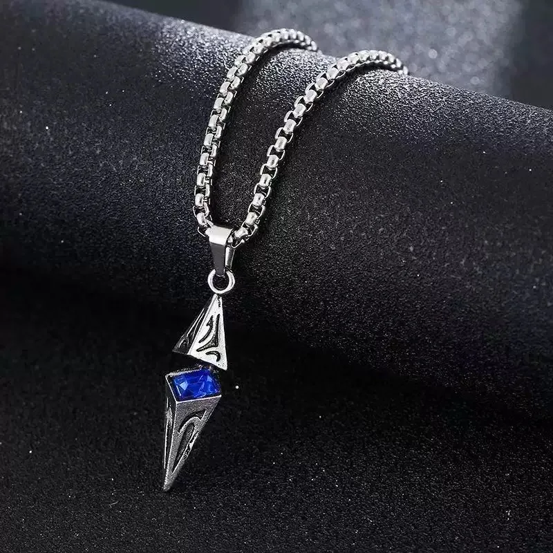 New Jewelry Star Diamond-Shaped Stainless Steel Pendant Necklace Unisex Disco Necklace Hip-Hop Style Geometric Lucky Gift