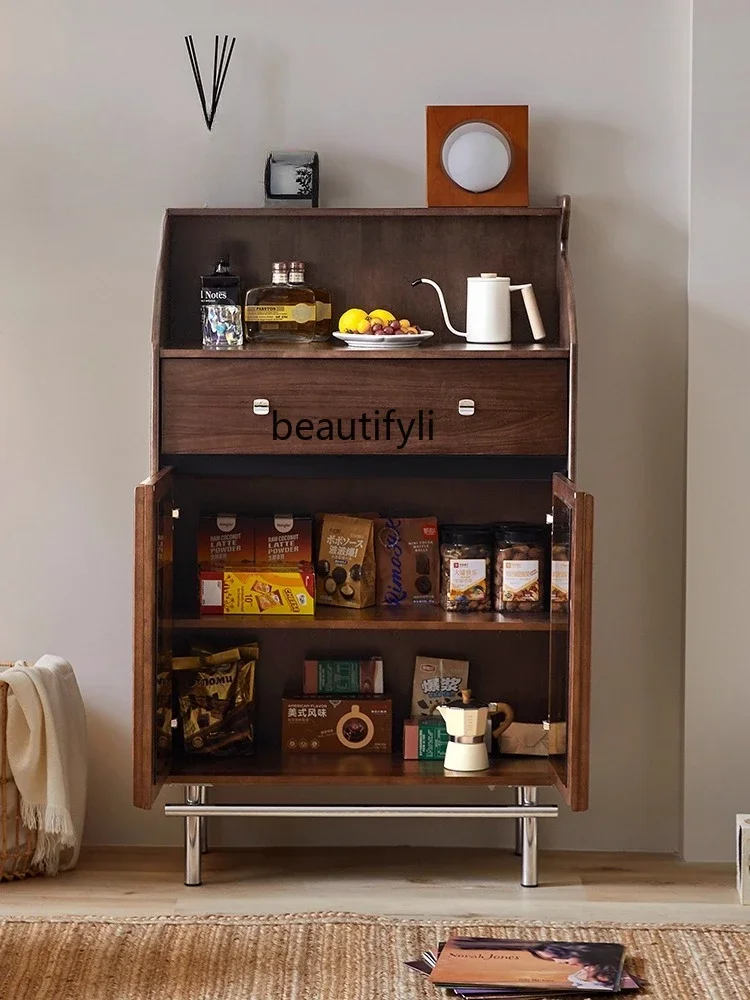 

Vintage Sideboard Cabinet for Living Room Storage, Wall-Mounted Solid Wood Cabinet, Home Storage Cabinet