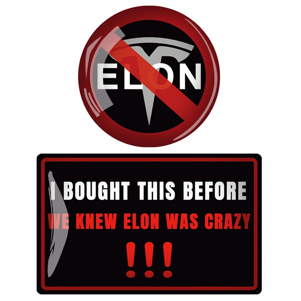 2Pcs Anti Elon Bumper Sticke for Car - I Bought This Before Elon Went Crazy - Vinyl Sticker Laptop Decal Car Refrigerator Magnet