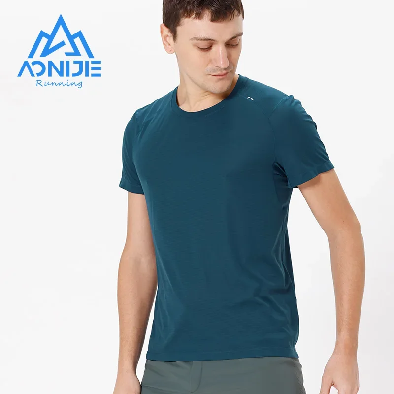 AONIJIE L-FM5125 Men Male Sports Quick Drying T-shirt Short Sleeve Breathable Tees Tops Summer For Outdoor Running Gym Daily