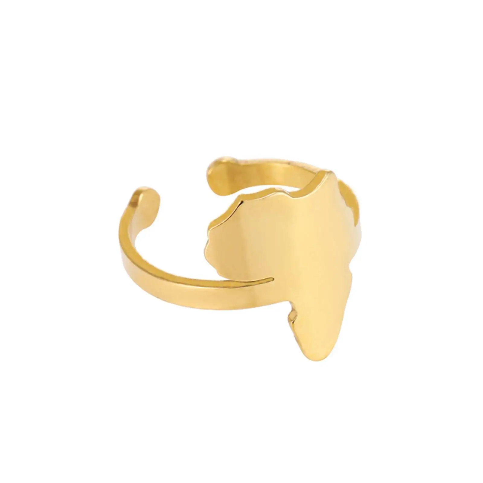 Edelstahl-Offener Ring mit Afrika-Karte, Finger-Ring mit afrikanischer Kontinent-Karte für Damen, Ethnischer Schmuck, Geschenk – Detail 1