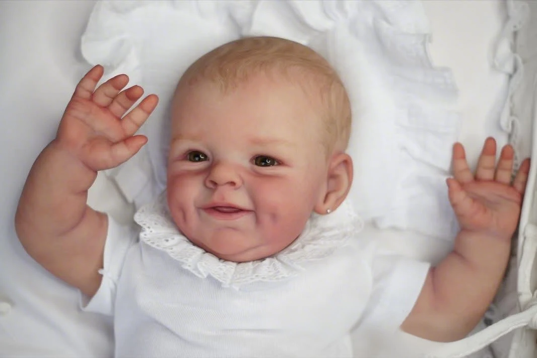 NPK-Muñeca Reborn de 22 pulgadas, versión Shaya, bonito niño pequeño, tamaño Real de 3 meses, juguete realista de tacto suave para edades de 3 a 15 años