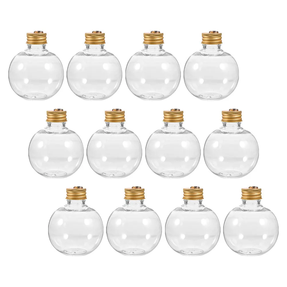 

12pcs Transparent Round Bulb Bottle 150Ml Clear Diy Ornament Jar For Christmas Wedding Party Drink Container Fillable Sphere