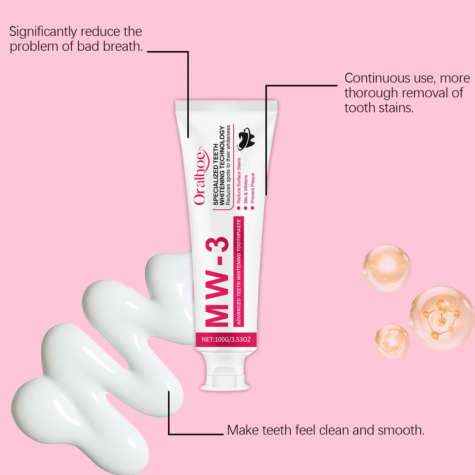 Zahnpasta zur Aufhellung von Fleckenentfernung, Entfernung von Flecken, Zahnstein, Mundgeruch, Aufhellung der Zähne, frischer Atem, stärkende Zahnschmelz