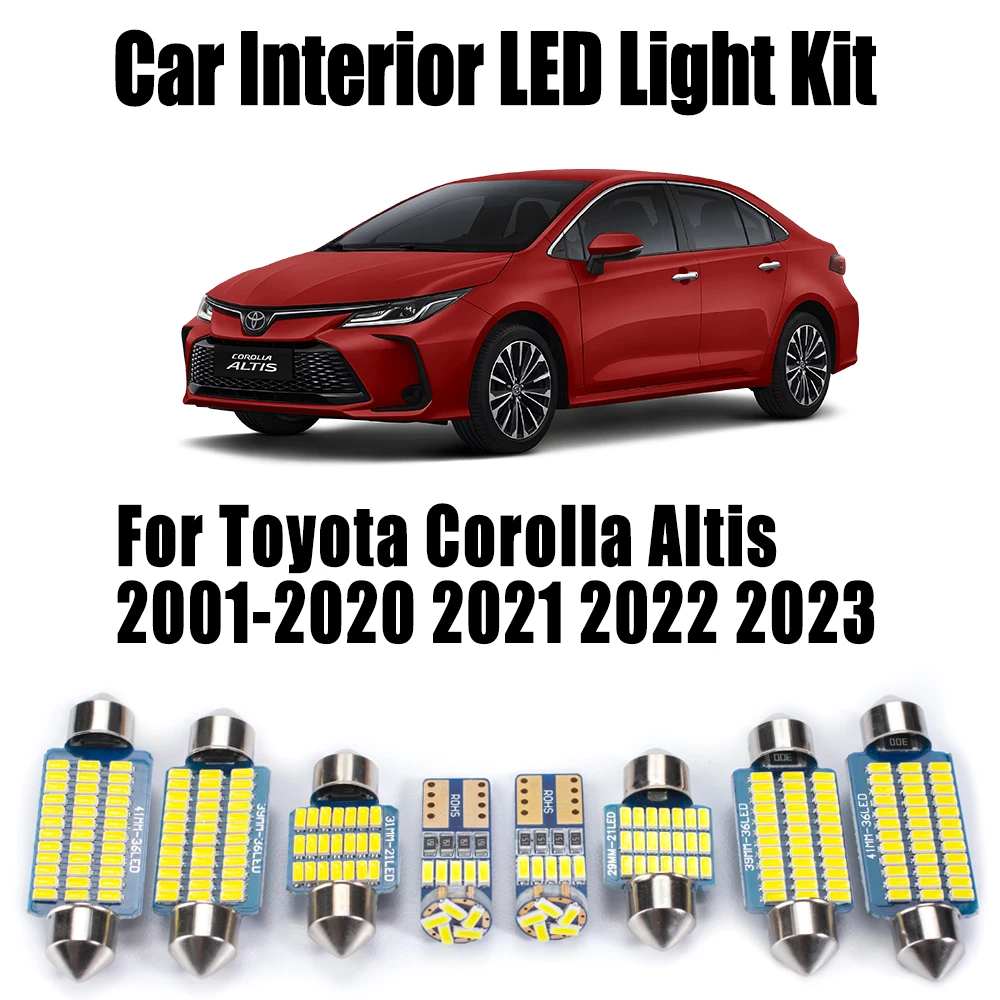 Canbus لتويوتا كورولا Altis 2001- 2020 2021 2022 2023 اكسسوارات السيارات LED الداخلية خريطة قبة الجذع لوحة ترخيص طقم إضاءة #1