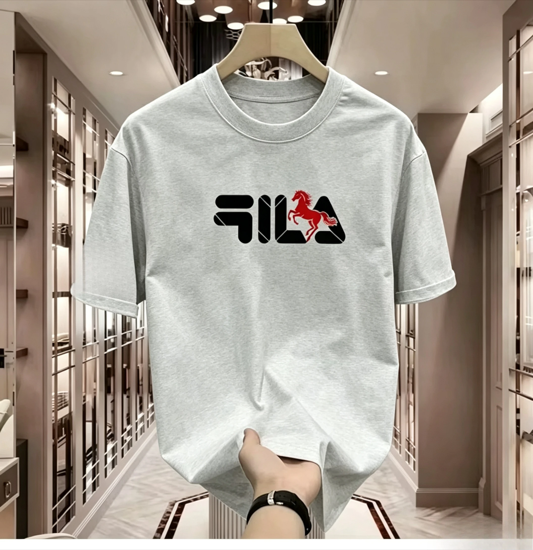 2026 Round Neck Pullovers Hot Printed Cotton Short Sleeve T-shirt for Men and Women Loose Fashion Printed Tops for Men and Women