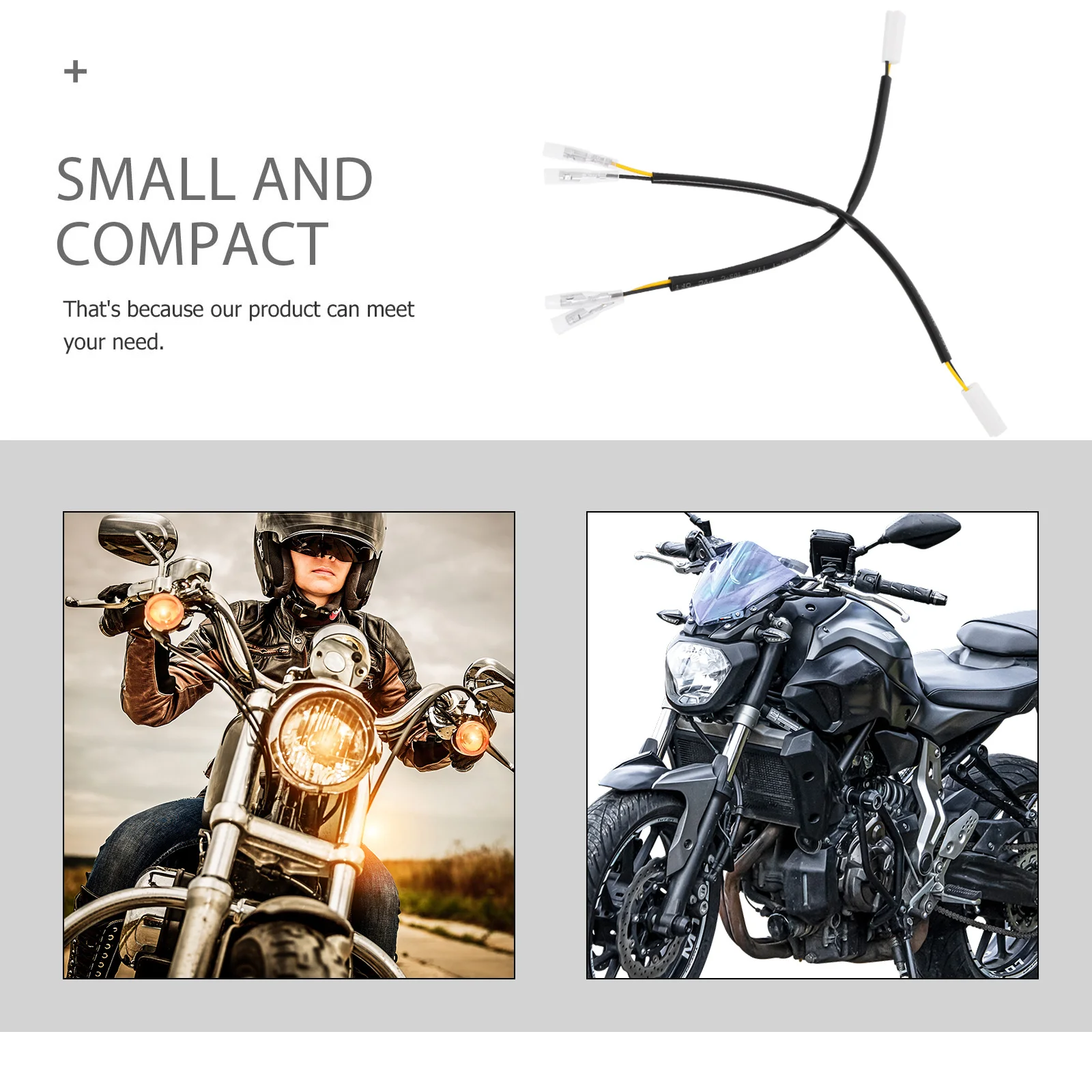 

Replacement Motorcycle Light Adapter Plug Turn Signal Compatible with Various Bikes Efficient Current Transfer Corrosion