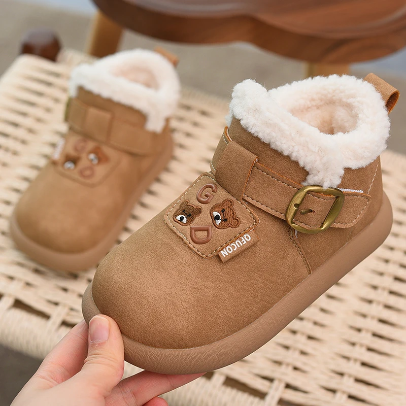 أحذية قطنية كبيرة للفتيات، أحذية ثلج دافئة وغير قابلة للانزلاق للأطفال، أحذية أطفال شتوية جديدة لعام 2025، أحذية قطنية سميكة للأولاد #2
