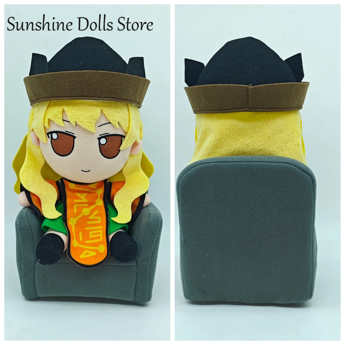 

Аниме-плюшевая кукла Touhou Project Матара Окина, 20 см, серия Fumo, подушка-маскот, мультяшный сидячий плюшевый персонаж, подарок на день рождения