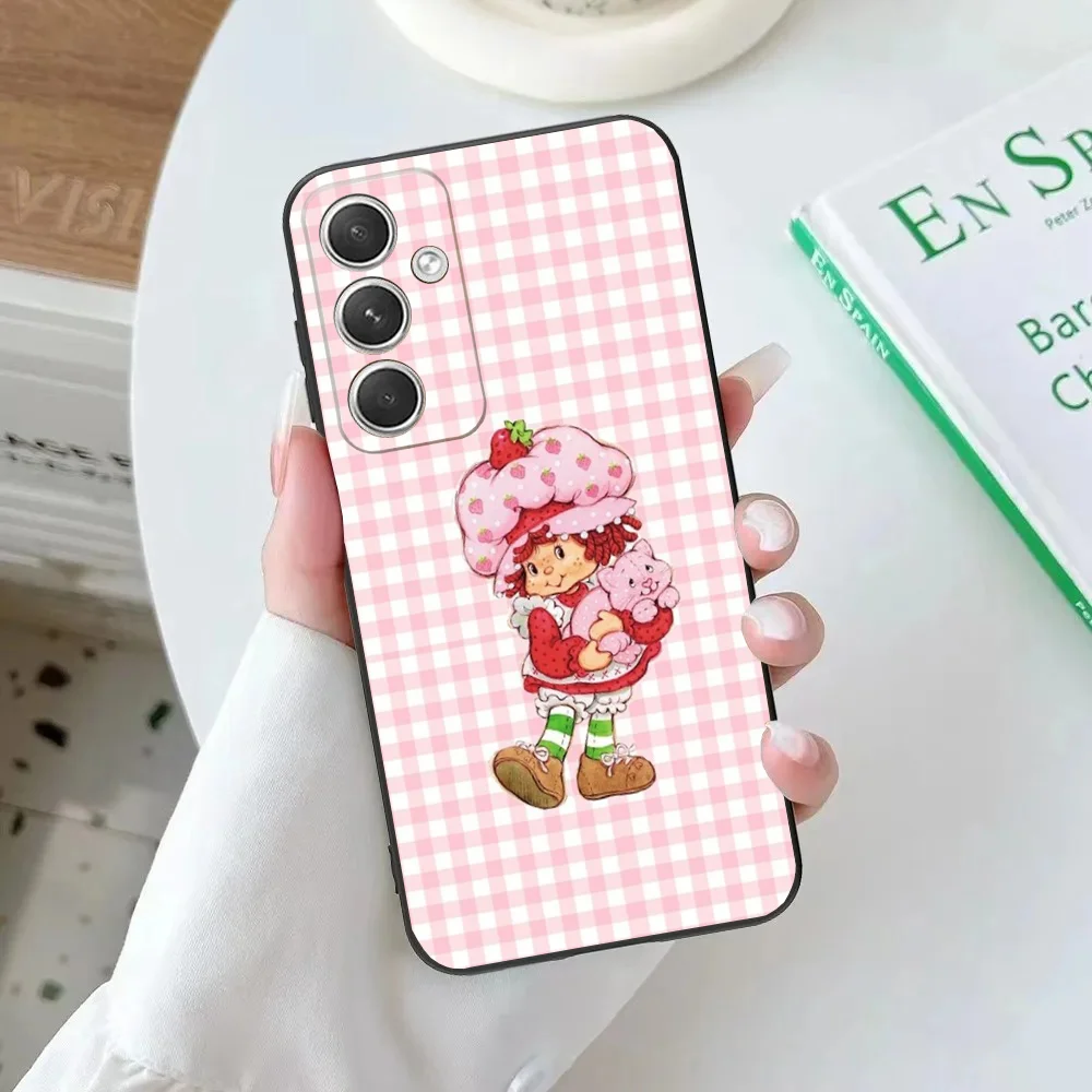 S-Shortcake S-Strawberry Phone Case For Samsung Galaxy A20,A21s,A22,A31,A32,A52,A53,A72,73,A80,A91Soft Black Cover