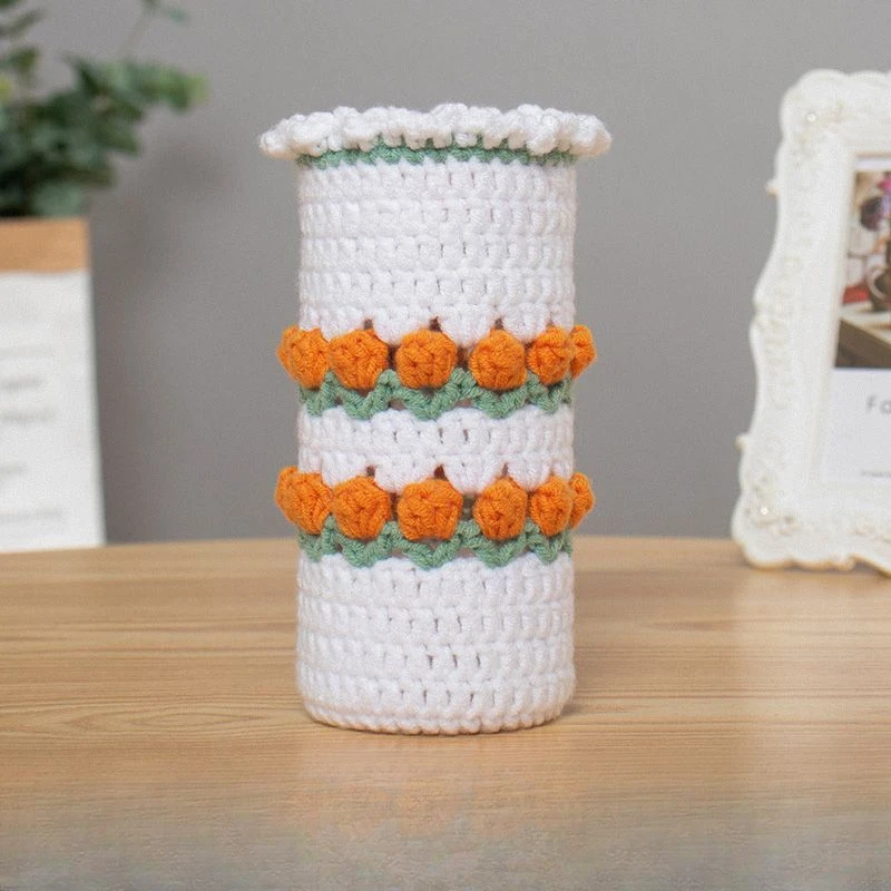 High-value Hand-crocheted Water Cup Sleeve Hand-held Cross-border Thermos Cup Anti-scald Cup Sleeve