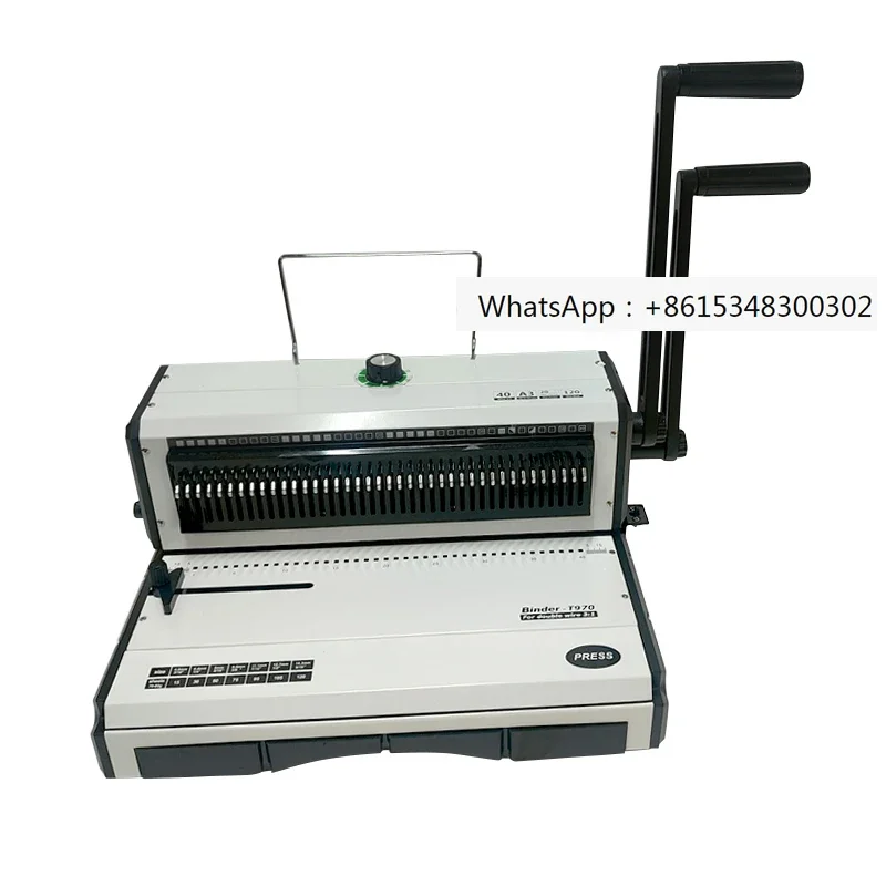 T970 Manual Double Loop Wire Binding Machine Office Double Wire Binding Machine  double loop wire binding