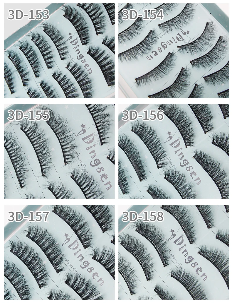 DINGSEN 10 Paar 3D Faux Mink Wimpern Natürliche Kunstwimpern Maßgeschneiderte Flauschige Weiche Voluminöse Wiederverwendbare Make-up Wimpern Bestseller – Detail 12
