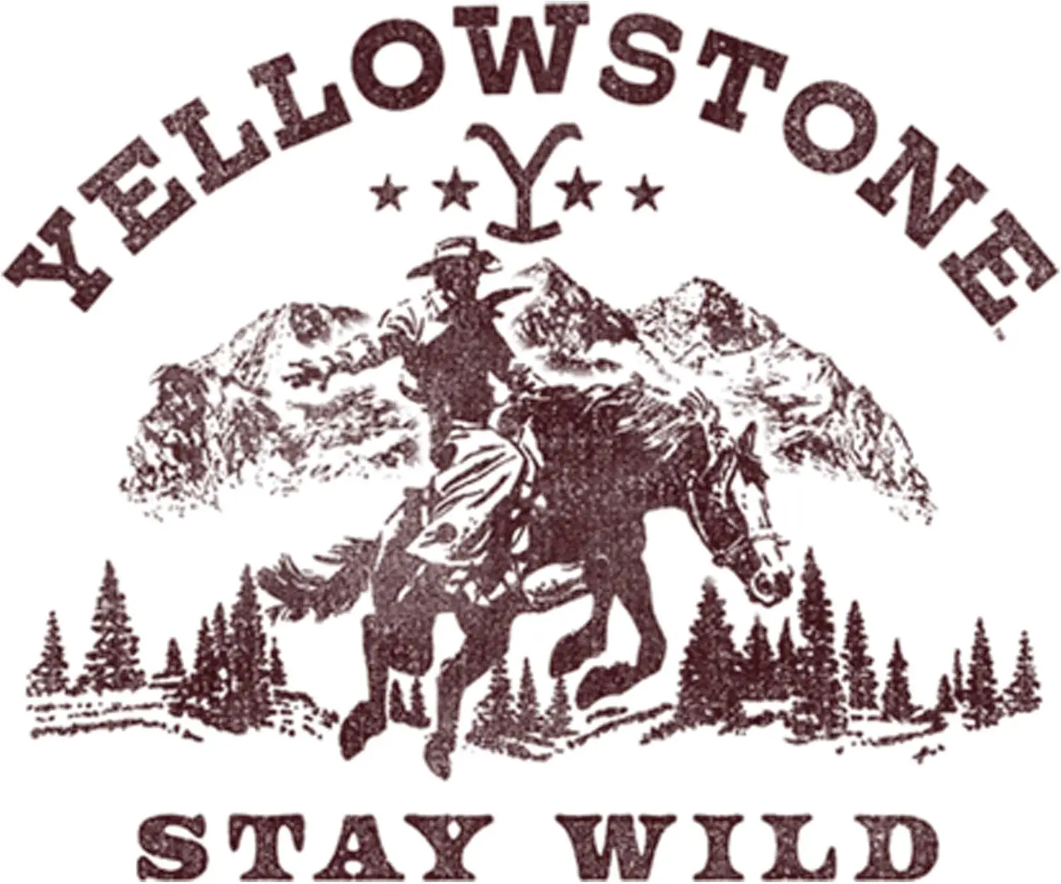 Fifth Sun Men's Yellowstone Distressed Stay Wild T-Shirt