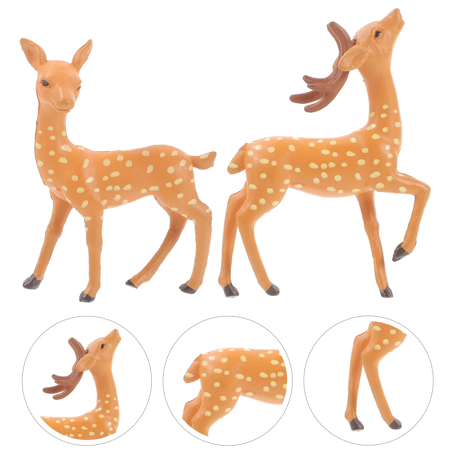 

2pcs Deer Statue Resin Small Garden Decor Lightweight Animal Figurines For Home Tabletop Plants Yard Christmas Gift