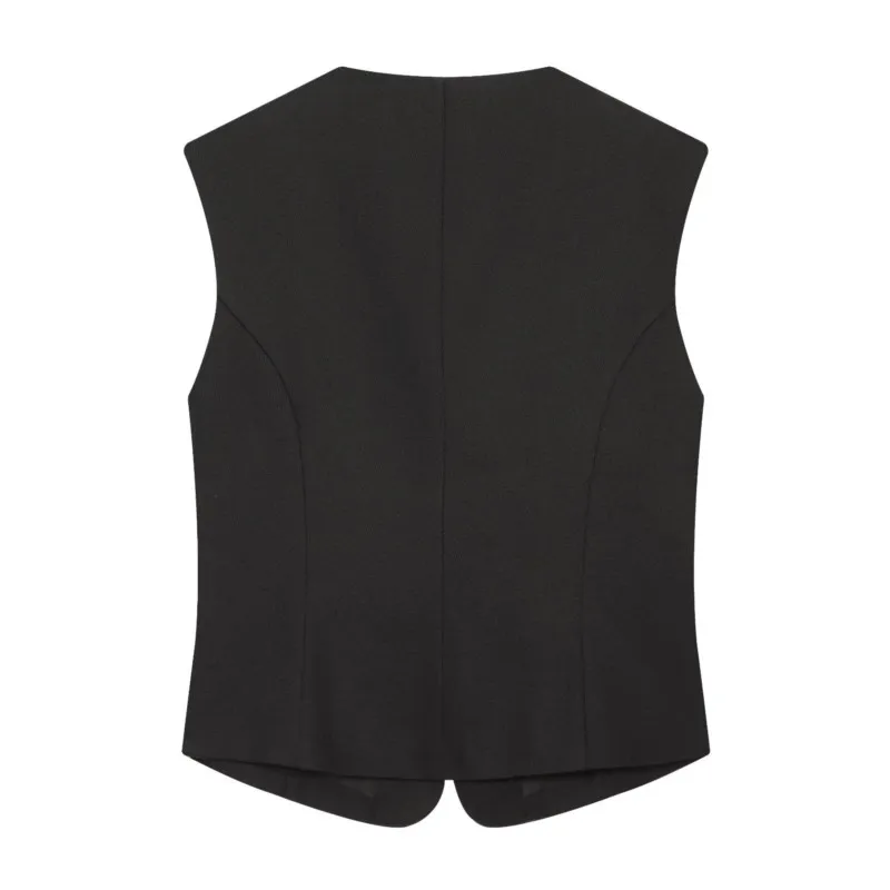 HipSeam Women's Vest Simple New 2026 Autumn O-Neck Sleeveless Zipper Woman Waistcoat Chic Female Tops