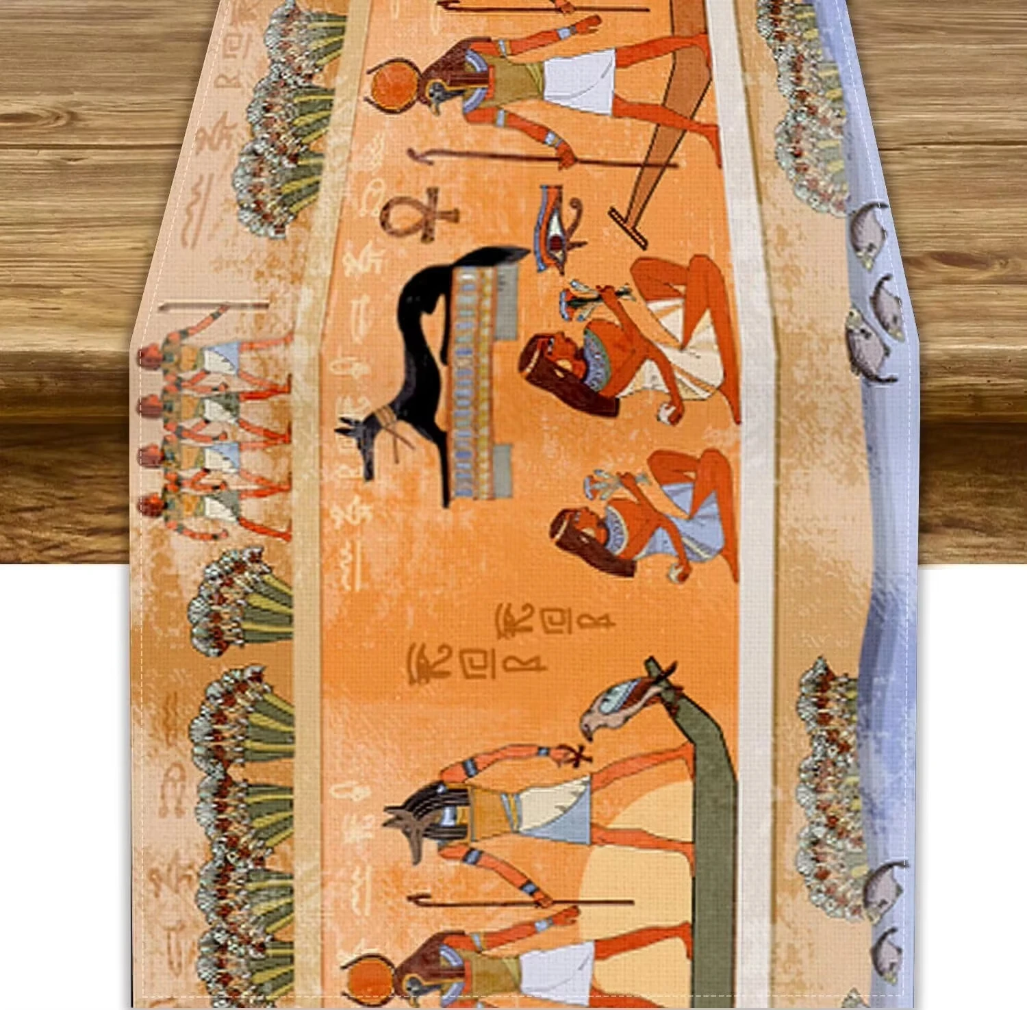 Ancient Egyptian Linen Table Runner | Mythology, Egyptian Gods, Pharaohs & Antique Hieroglyphs