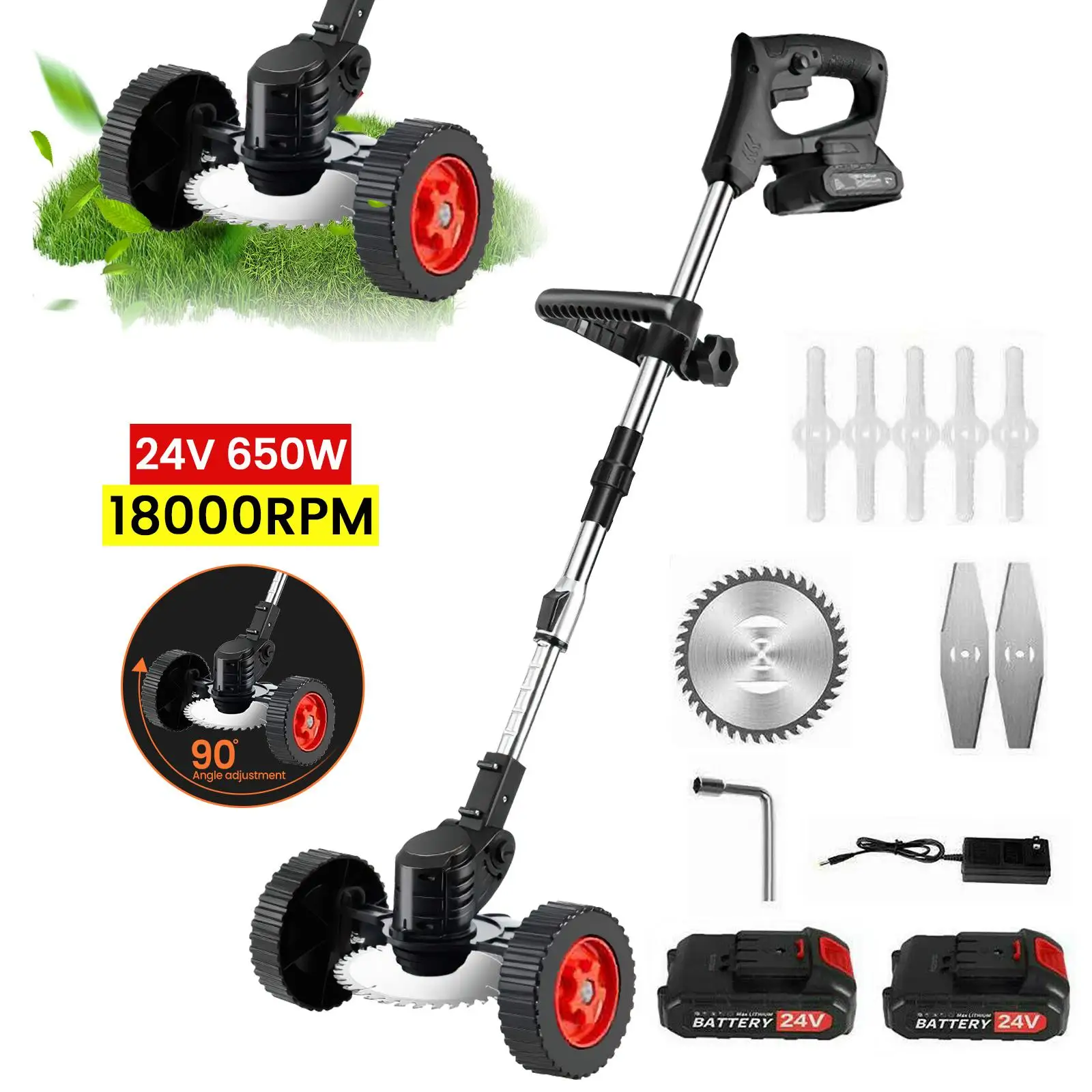 Tondeuse à gazon électrique autopropulsée sans fil avec roues auxiliaires, outil de désherbage de jardin pour batterie Makita