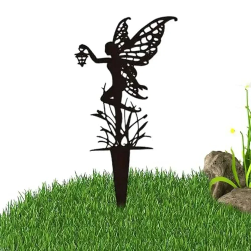 Dancing Fairy Metal Garden Stake Classic Creative Halloween Party Outdoor Lawn Elegant Iron Art Metal Fairy Garden Stake Dancing