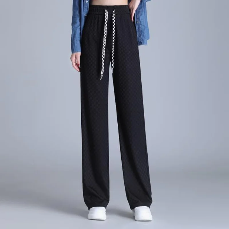 2023 New Wide-leg Pants Casual Pants Female Spring Straight Leg Pendant Feeling Fat Sister Summer Pants Loose Slimming