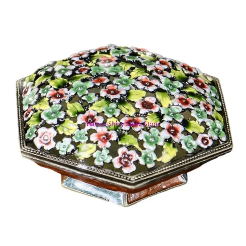 

R58E Elegant Alloy Jewelry Case Portable Organizers Earrings Displaying Box with Large Capacity for Necklace Bracelet Rings