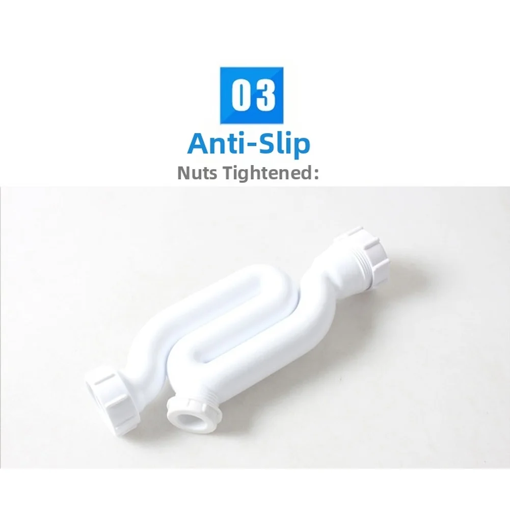 PP Sink Drain Pipe with Direct Discharge and Water Trap for Anti Smell Function Suitable for Basin Floor Drain