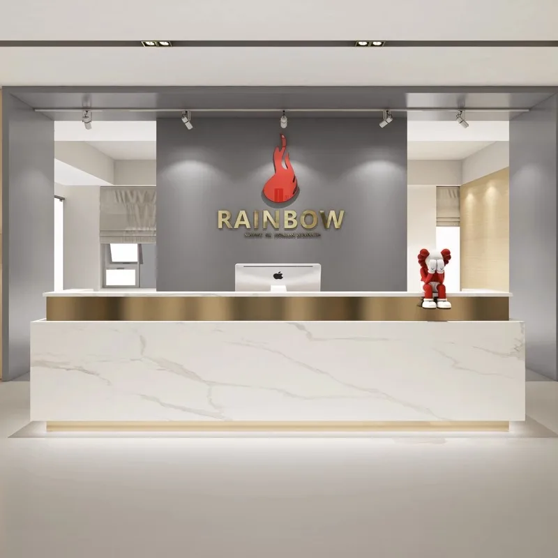 Commercial Front Reception Desk White Hotel Beauty Conference Salon Luxury Reception Desk Information Mostrador Home Furniture