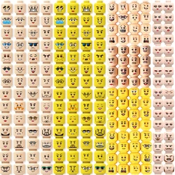 MOC Accessories Head Building Blocks Female Male Figures Parts Creative Face Laugh Cry Angry Cute Expression Mini Bricks Toys