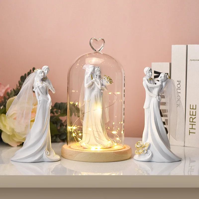 European style home decoration wedding wedding dress love lover sculpture ornaments Valentine's Day gift handmade birthday gift