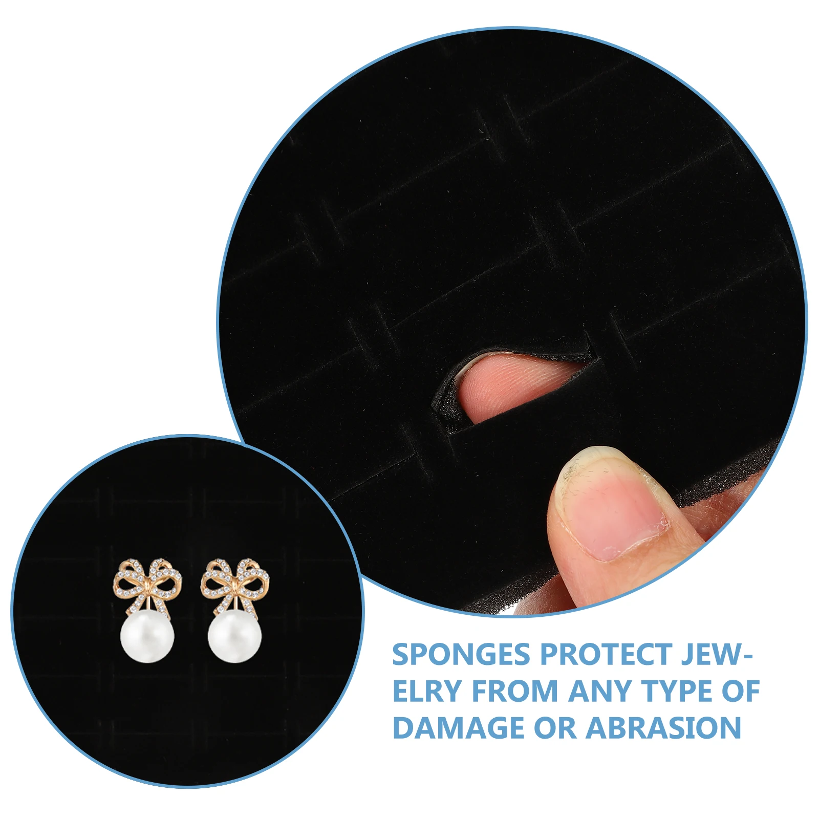 

4pcs Ring Holders Stands Box Supplies Organizer Tray Sponge Earring Holder Jewelry Insert Display Mat Earring Display Tray