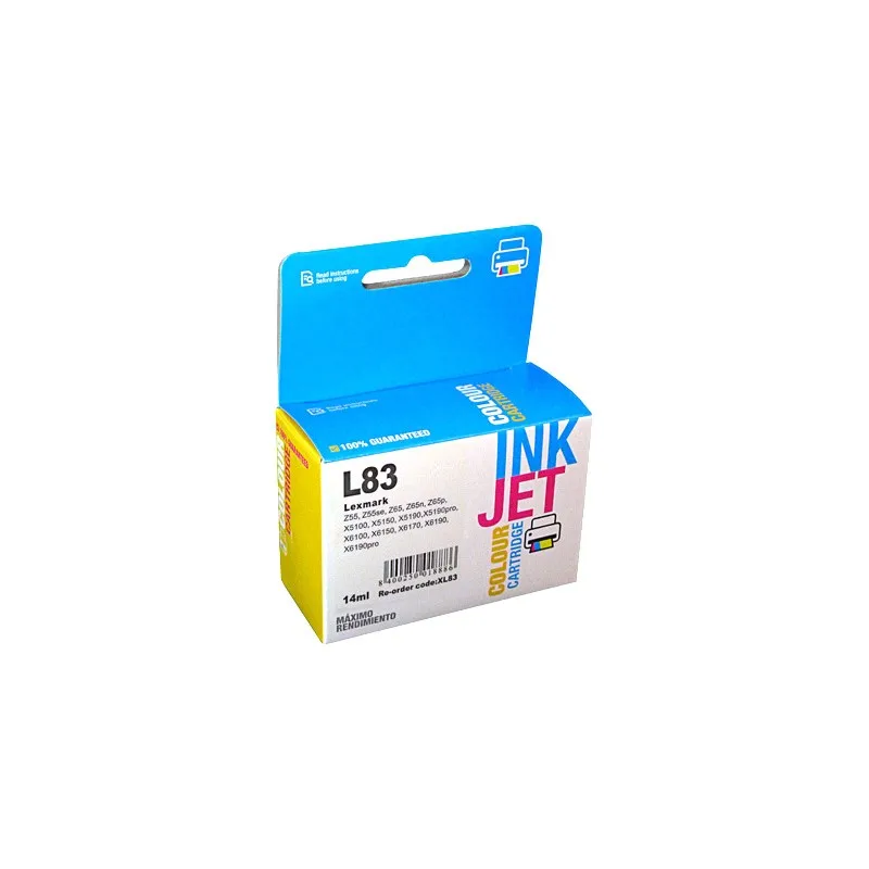 Lexmark recycled ink cartridge 3 colors L83 - D45, replaces a 018LX042E No 83 / 593-10045 XL83R imprimirbien.com