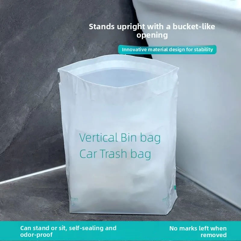 

Car Trash Bag Self-Standing Adhesive Plastic Toilet Home Use Sanitary Bag Vehicle Stand Bag Toilet Trash Can Household Cleani...