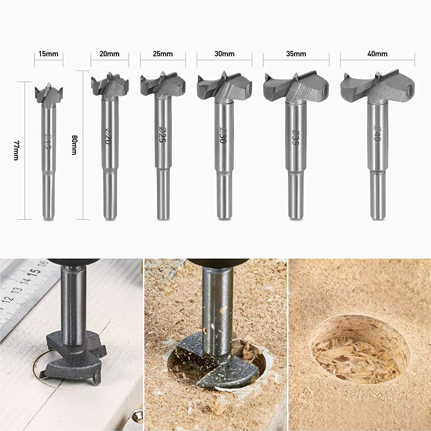 1pc 10-35mm Forstner  Boring Drill Bits Woodworking Self Centering Hole Saw Tungsten Carbide Wood Cutter Tools Set