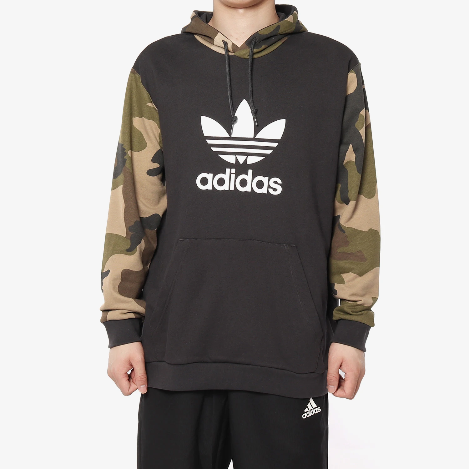 Adidas Authentic Three Leaves Men's Retro Print Sports Hooded Hoodie DV2023