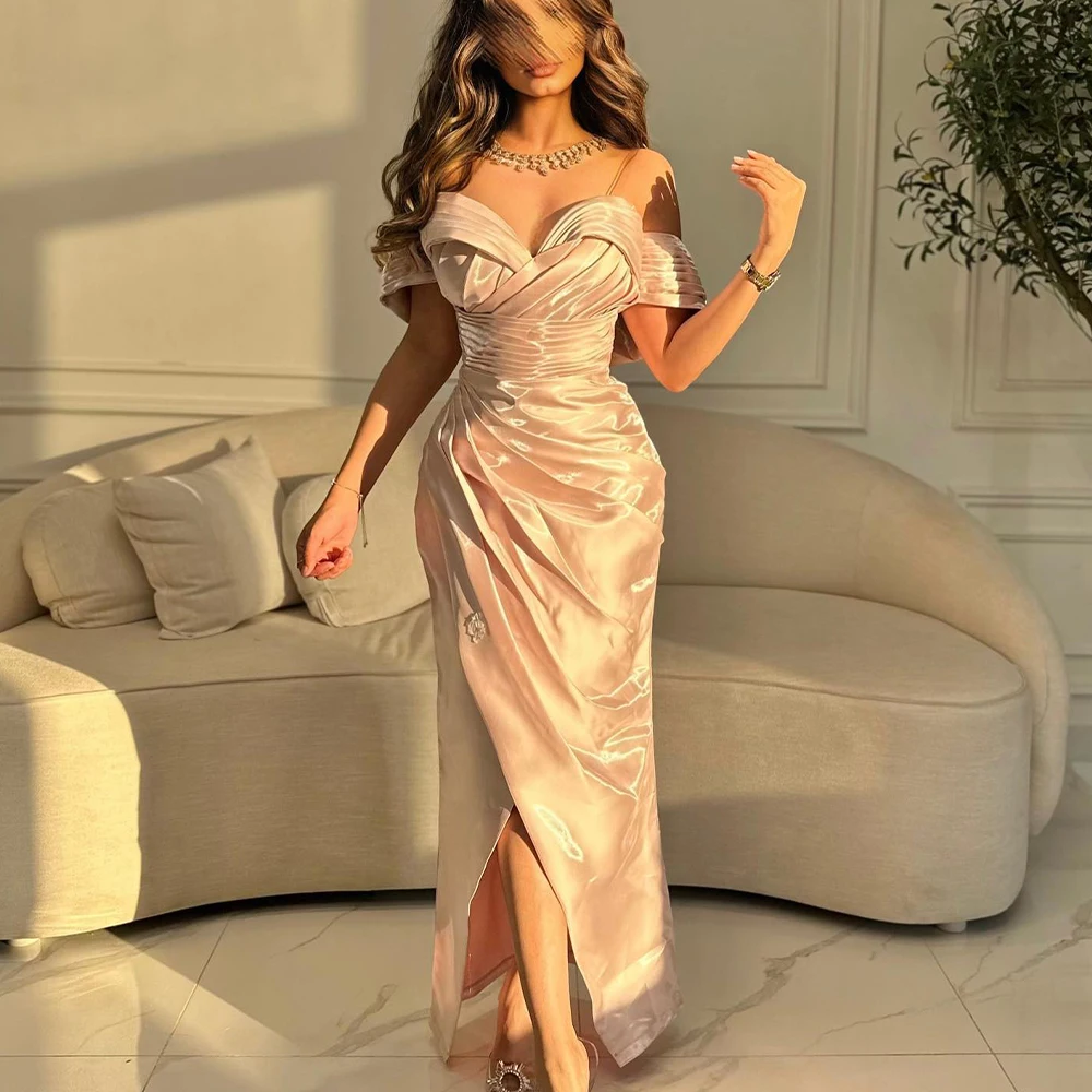 Арабские платья для выпускного вечера Вечернее платье русалки без бретелек без рукавов с разрезом и плиссированным вечерним платьем по индивидуальному заказу فساتين условия проведения