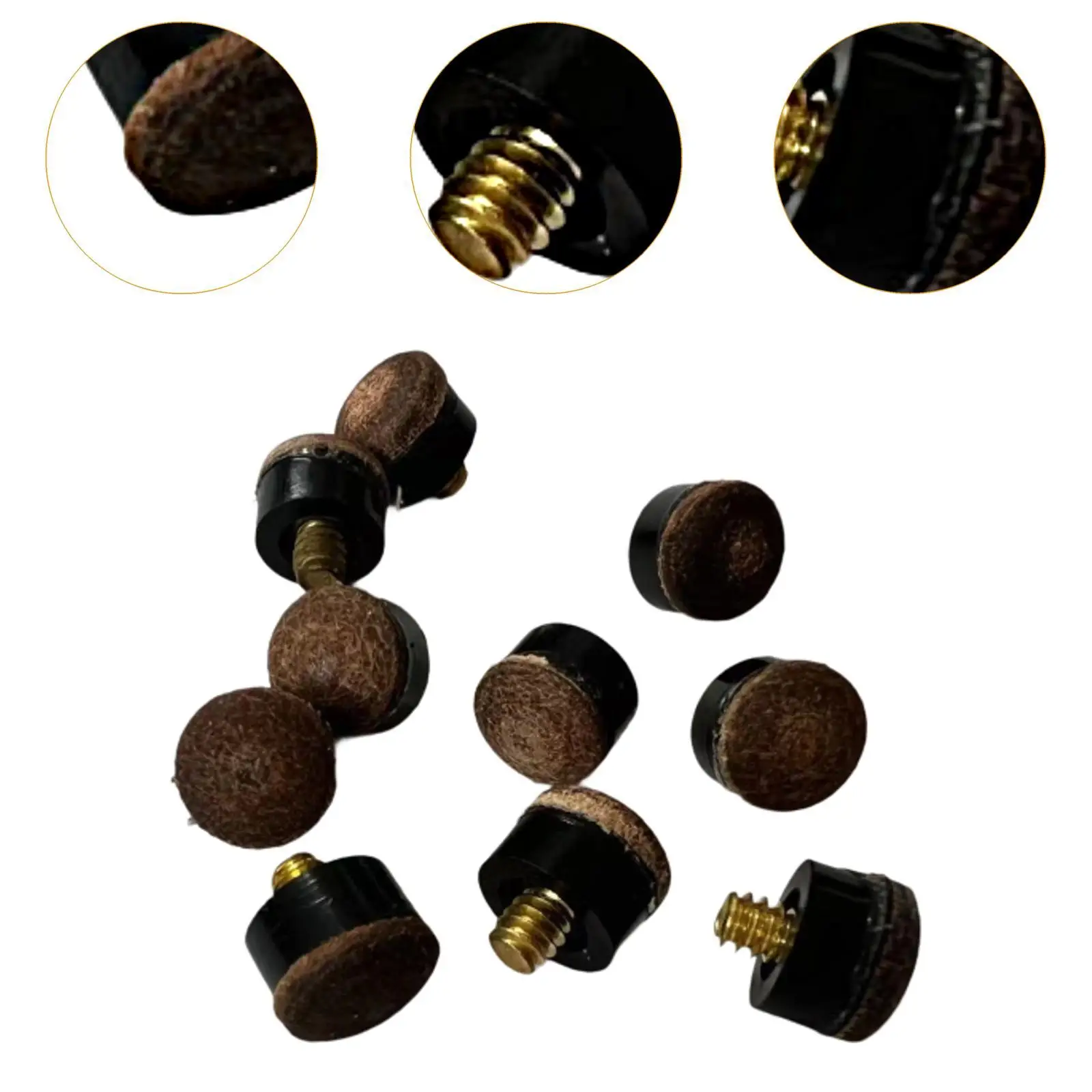 10x Biljartkeus Tips Biljart Spel Repareren Benodigdheden Biljart Accessoires Draagbare Pool Stick Tips voor Poolkeus en Snooker