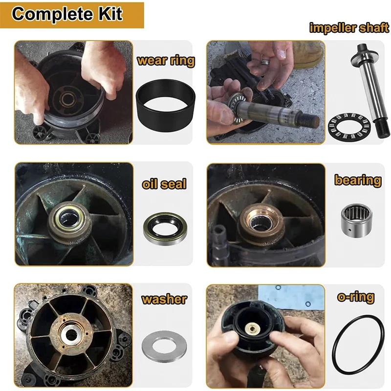 Complete Jet Pump Rebuild Kit and Impeller Removal Installation Tool Fit for 1994-2002 SeaDoo RFI GS GSI GSX GTI GTX HX SP SPI S