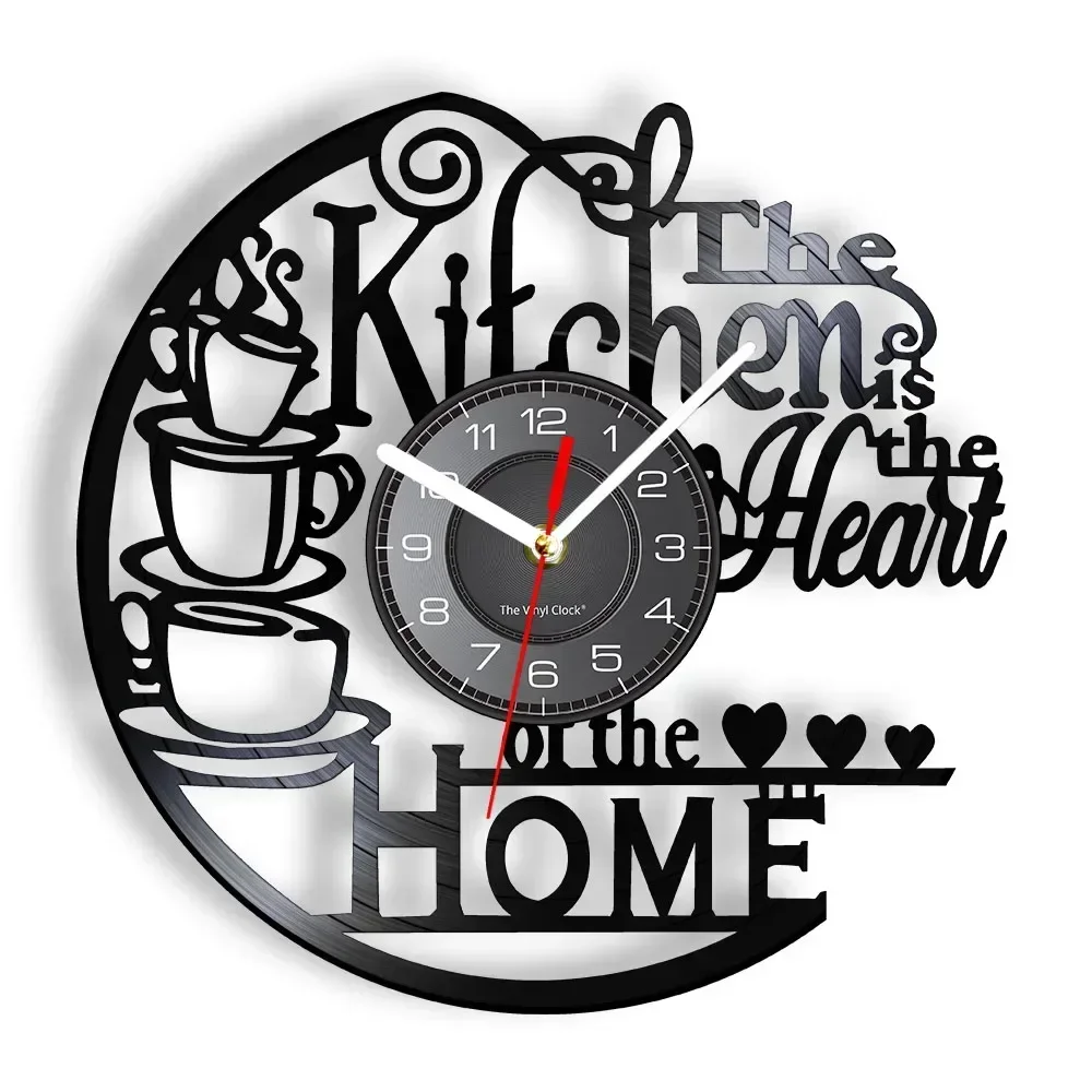 Modern Design Kitchen Decoration Wall Mounted Vinyl Record Clock Creative Vinyl Watch Kitchen Decoration Noise Free Clock