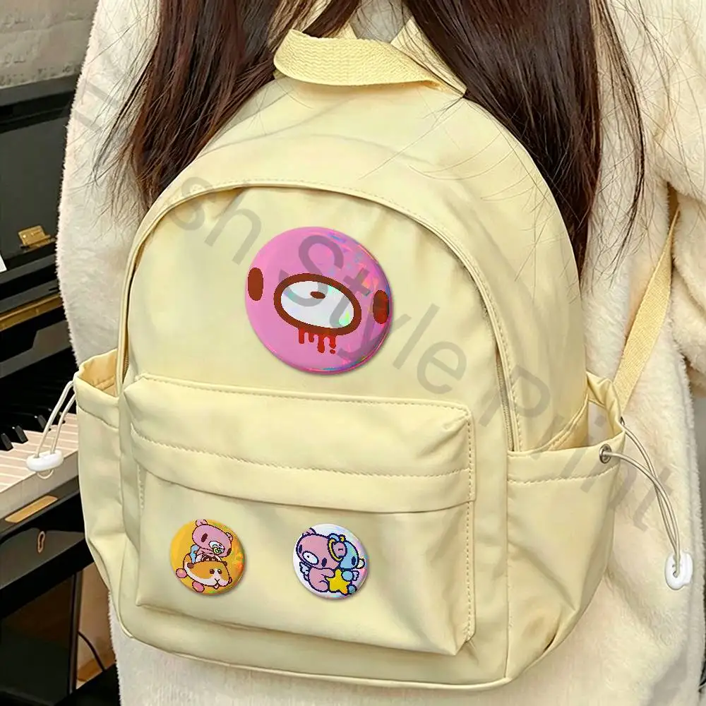 Pink Bear G-Gloomys Kawaii Custom Badges 75mm 44mm 25mm Brooch Backpack Hat Enamel Pins Accessories Toys Gifts
