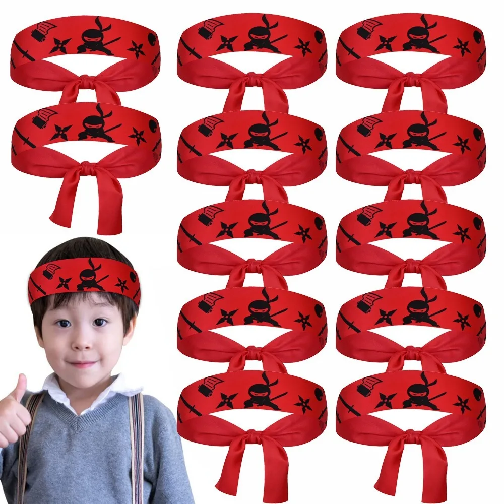 Children\'s Ninja Karate Warrior Headband Birthday Party Themed Headband Exercise Antiperspirant Band