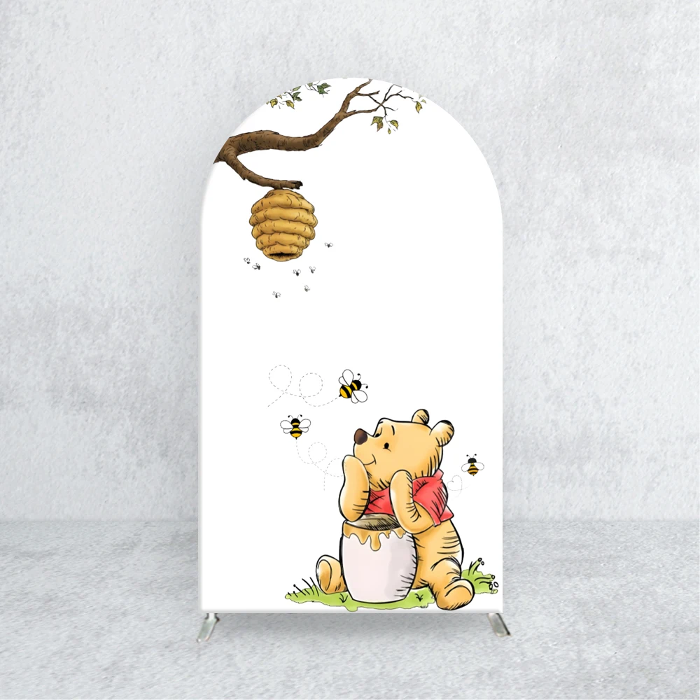 Disney TB Winnie the Pooh Bogen-Hintergrund, Tigger, elastischer Stoff, süß für Kindergeburtstag, Party, Schaukel, Foto, Babyparty, Hintergrunddekoration 5