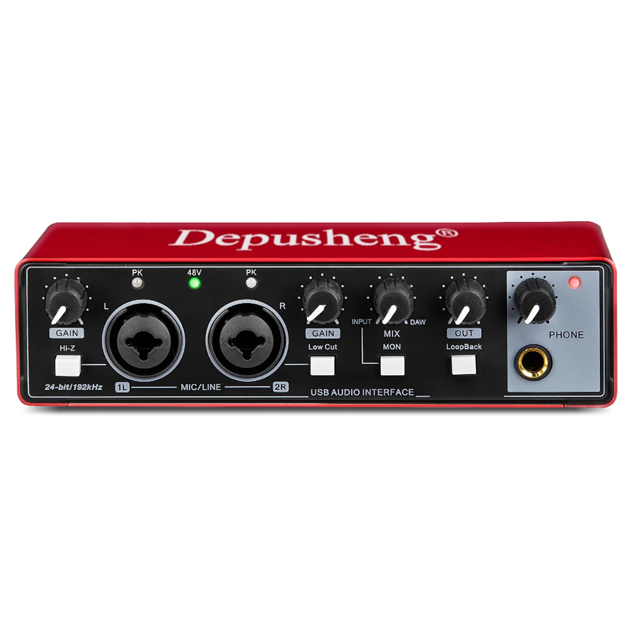 Audio Interface Depusheng MD22 USB 3.0 Sound Card with Monitoring Electric Guitar Live Recording For Studio Singing Micro