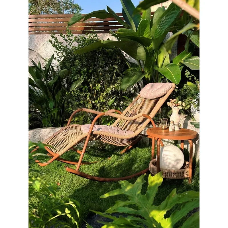 Rocking chair rattan recliner lunch break home outdoor courtyard terrace escape chair balcony leisure chair